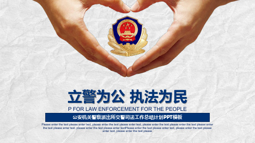 立警为公执法为民公安机关总结ppt通用模板