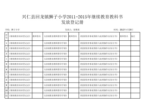 教科书发放登记册
