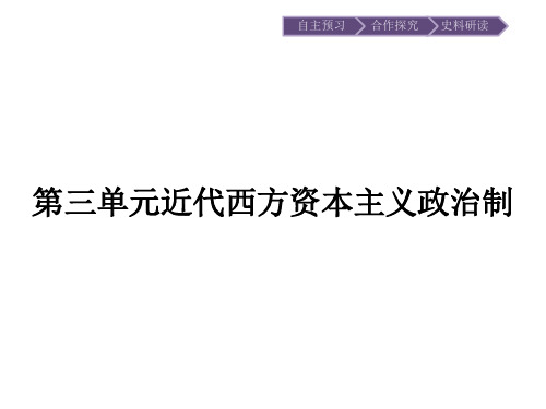 高中历史 第三单元 近代西方资本主义政治制度的确立与发展 第7课 英国君主立宪制的建立课件 新人教版必修1