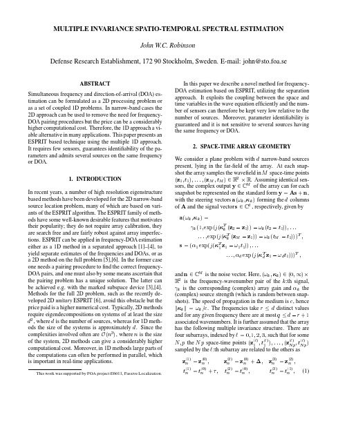 MULTIPLE INVARIANCE SPATIO-TEMPORAL SPECTRAL ESTIMATION