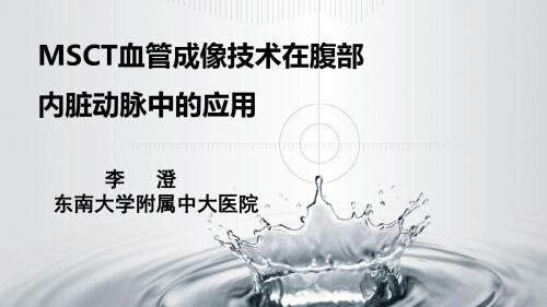 MSCT血管成像技术在腹部内脏动脉中的应用