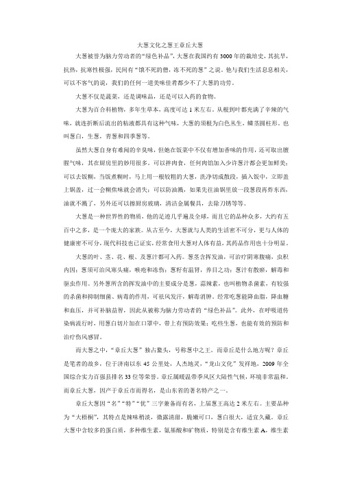 大葱文化之葱王章丘大葱
