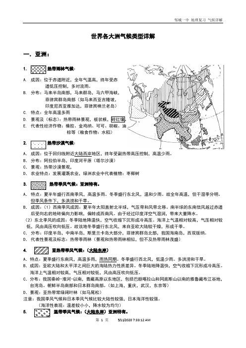 世界各大洲气候类型详解