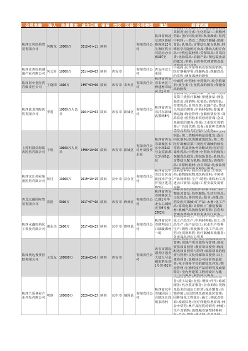 2021年陕西省医药贸易行业企业名录312家