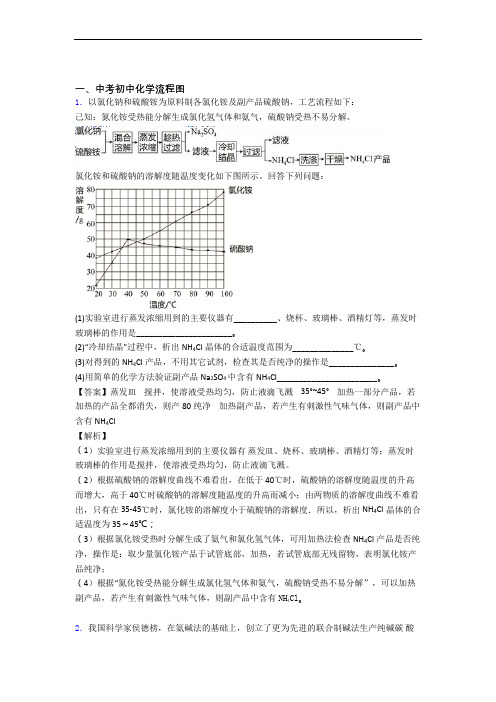 全国备战中考化学流程图的综合备战中考真题分类汇总及答案