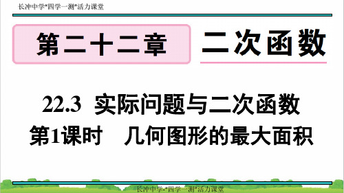 新人教部编版初中九年级数学上册22.3 第1课时 几何图形的最大面积