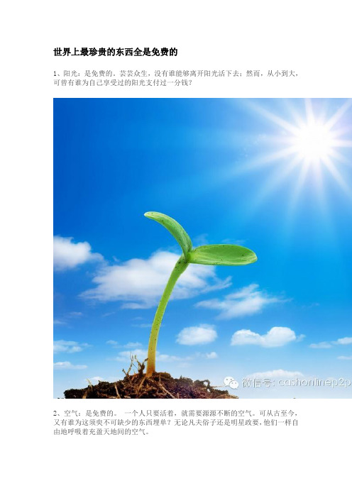世界上最珍贵的东西全是免费的
