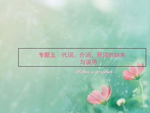 (新课标)2016届高考英语二轮复习 语法篇 专题五 代词、介词、冠词的缺失与误用 精品优选公开课件
