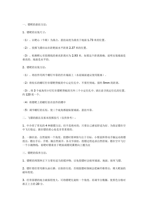 飞镖规则技巧