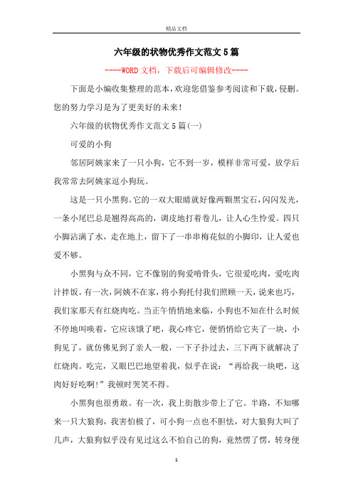 六年级的状物优秀作文范文5篇