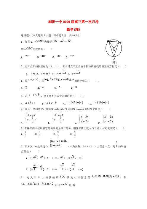 湖南省浏阳一中高三第一次月考数学(理)