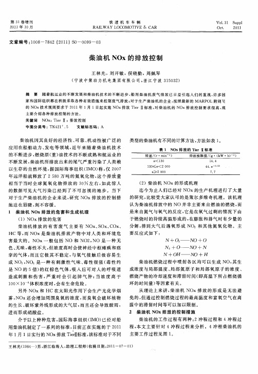 柴油机NO_x的排放控制