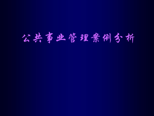 公共事业管理案例分析