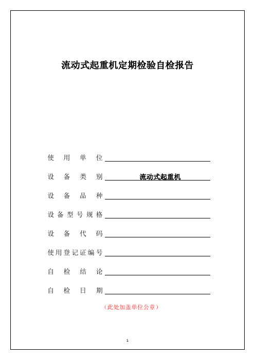 流动式起重机定期检验自检报告