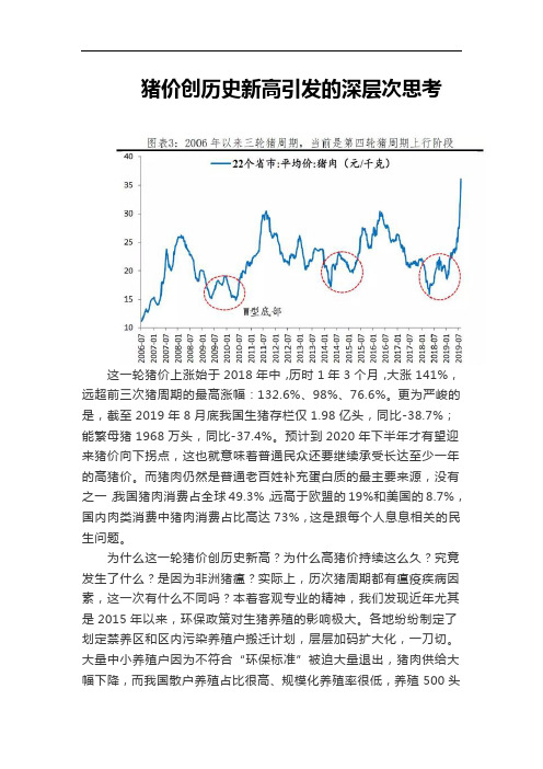 猪价创历史新高引发的深层次思考