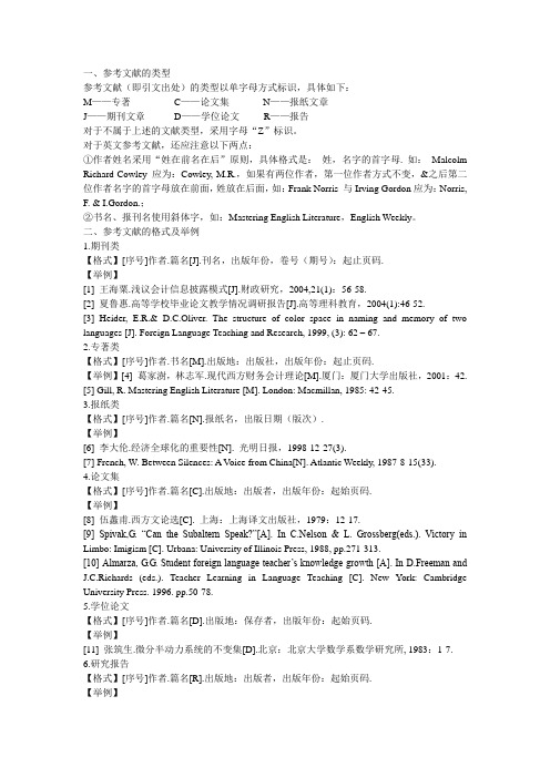 学术论文参考文献格式