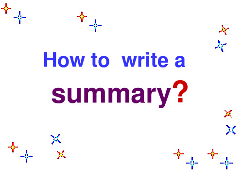 How to write a summary 4.5
