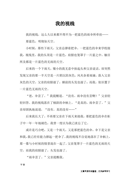我的视线_初中作文_2