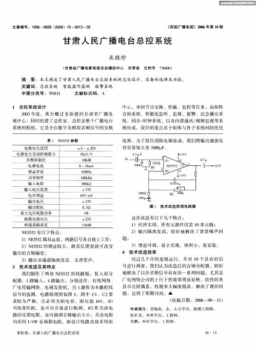 甘肃人民广播电台总控系统