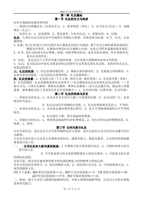 0644公关礼仪复习笔记