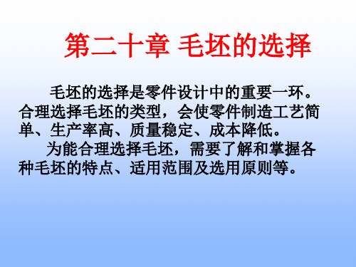 第五章 毛坯的选择