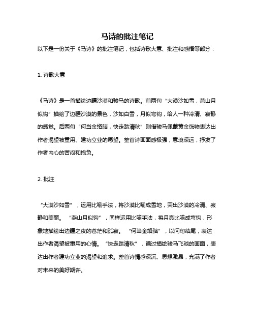 马诗的批注笔记
