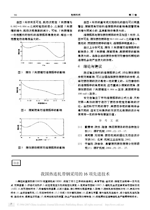 我国热连轧带钢采用的16项先进技术