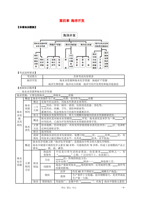 高考地理一轮全程复习方案 第52讲 海洋地理(海岸开发)
