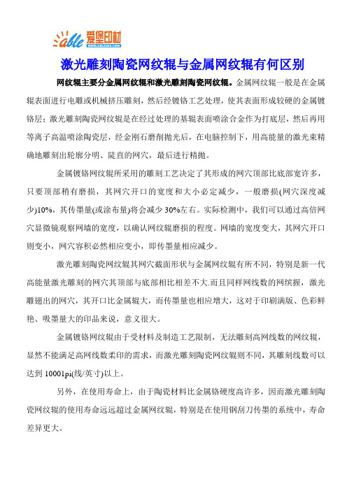 激光雕刻陶瓷网纹辊与金属网纹辊有何区别