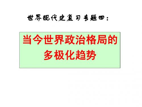 世界现代史复习专题4：政治多极化趋势教案