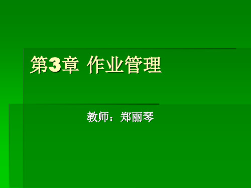 第3章作业管理