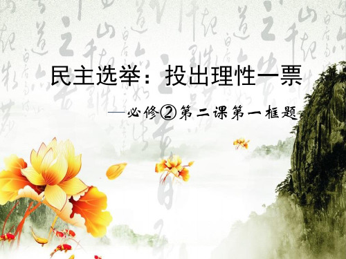 【人教版】高中政治必修二：2.1《民主选举：投出理性一票》ppt课件