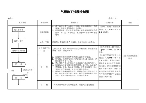 气焊施工(过程控制图)