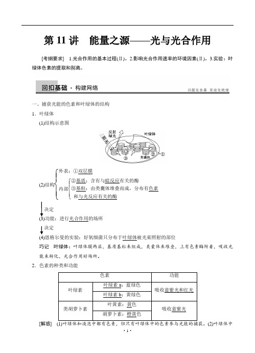 2015届高考生物一轮复习讲义：能量之源--光与光合作用-(人教版)