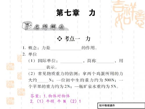 中考物理复习：第7章《力》ppt课件