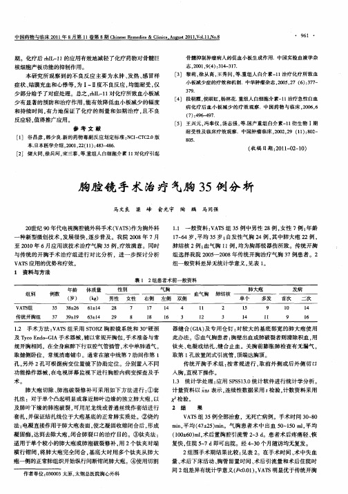 胸腔镜手术治疗气胸35例分析