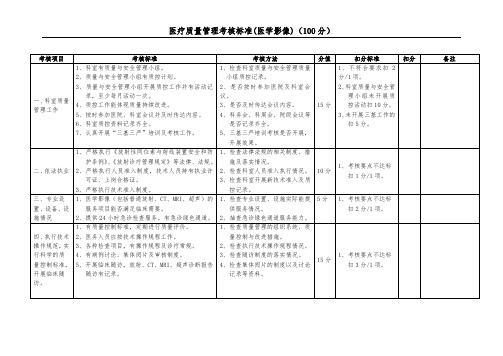 医疗质量管理考核标准(医学影像)(中西医结合医院)