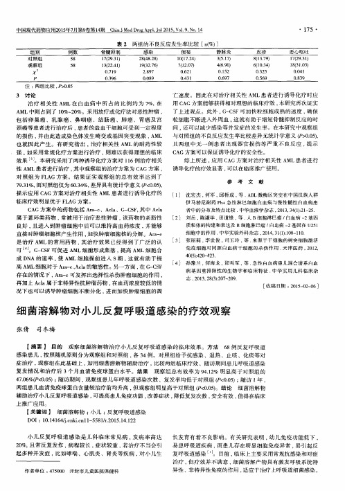 细菌溶解物对小儿反复呼吸道感染的疗效观察