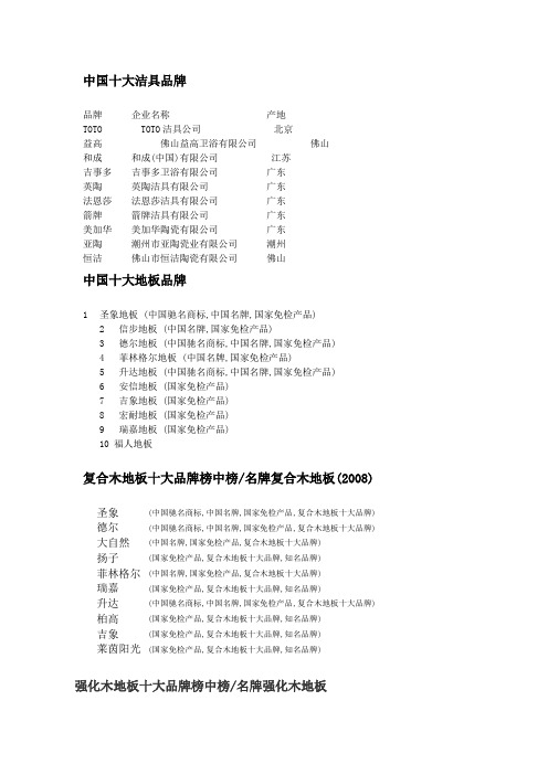 中国十大