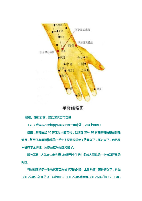 按摩一个穴位轻松治疗颈、腰椎病