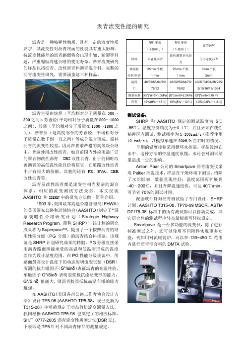 沥青流变性能的研究