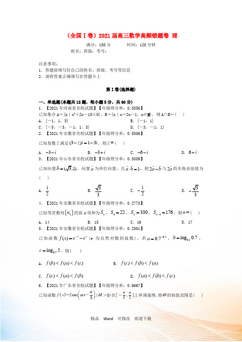 (全国Ⅰ卷)高三数学高频错题卷 理