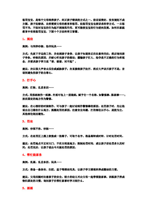 惩罚宝宝十个科学方法家庭教育