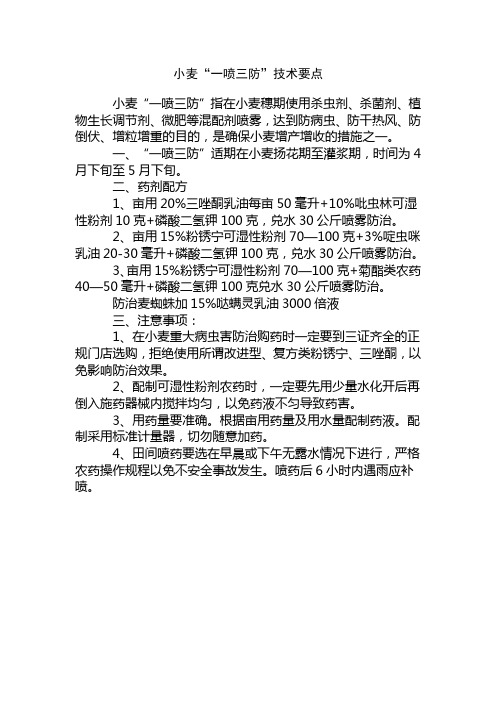 小麦一喷三防