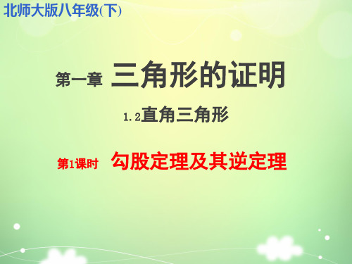 八年级 下册 数学 PPT课件 精品课件 第一章 三角形的证明  直角三角形(一)