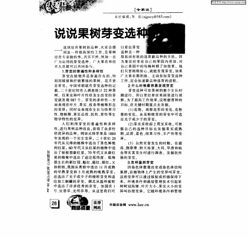 说说果树芽变选种