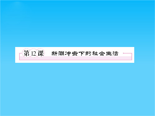 高一历史必修2(岳麓版)课件 第12课 新潮冲击下的社会生活