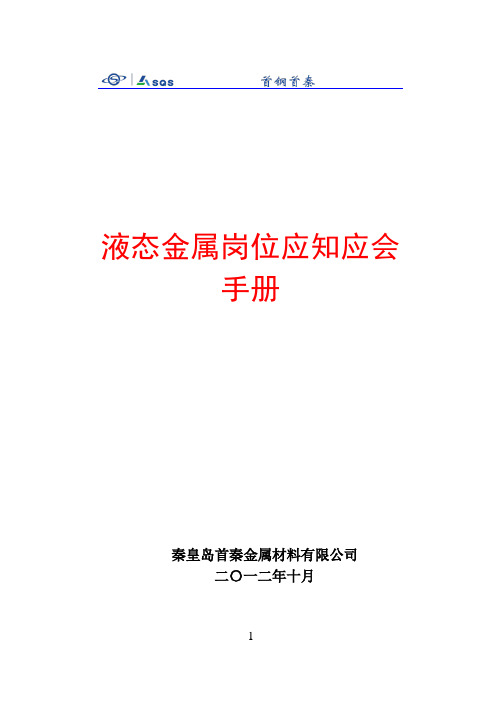 钢铁企业液态金属岗位应知应会手册