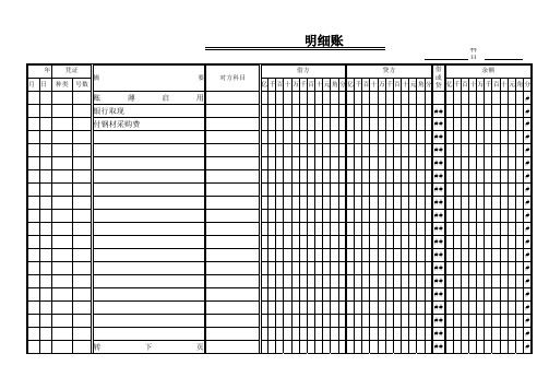 三栏式明细账