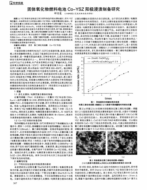 固体氧化物燃料电池Co—YSZ阳极浸渍制备研究
